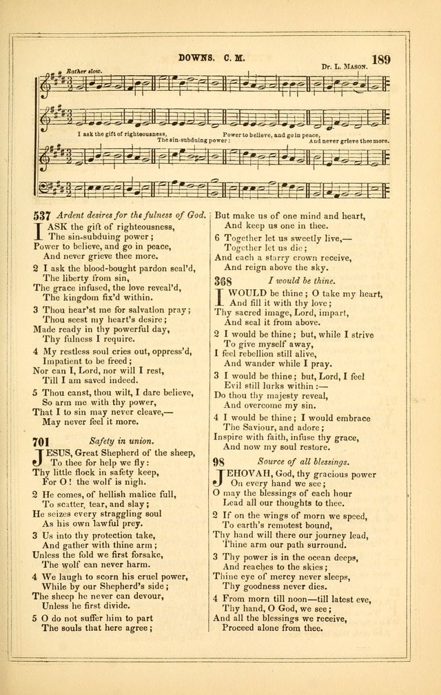 The Heart and Voice: or, Songs of Praise for the Sanctuary: hymn and tune book, designed for congregational singing in the Methodist Episcopal Church, and for congregations generally page 189