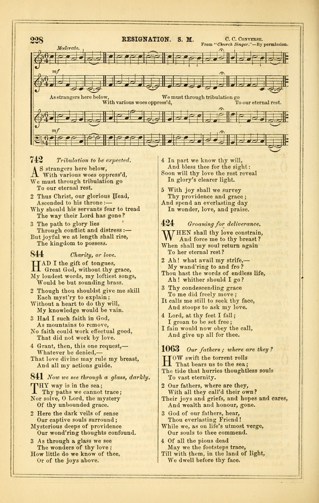 The Heart and Voice: or, Songs of Praise for the Sanctuary: hymn and tune book, designed for congregational singing in the Methodist Episcopal Church, and for congregations generally page 228