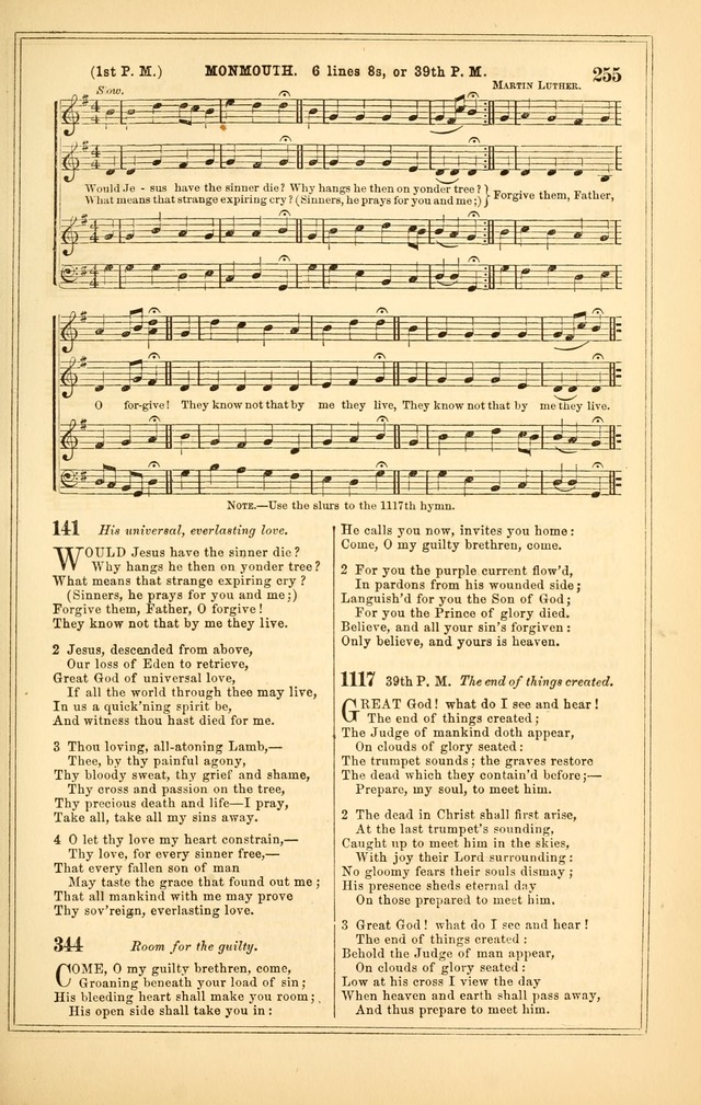 The Heart and Voice: or, Songs of Praise for the Sanctuary: hymn and tune book, designed for congregational singing in the Methodist Episcopal Church, and for congregations generally page 255