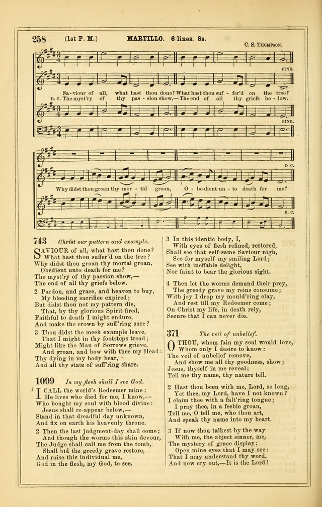 The Heart and Voice: or, Songs of Praise for the Sanctuary: hymn and tune book, designed for congregational singing in the Methodist Episcopal Church, and for congregations generally page 258