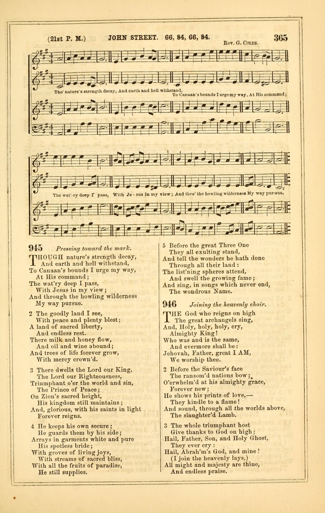 The Heart and Voice: or, Songs of Praise for the Sanctuary: hymn and tune book, designed for congregational singing in the Methodist Episcopal Church, and for congregations generally page 365