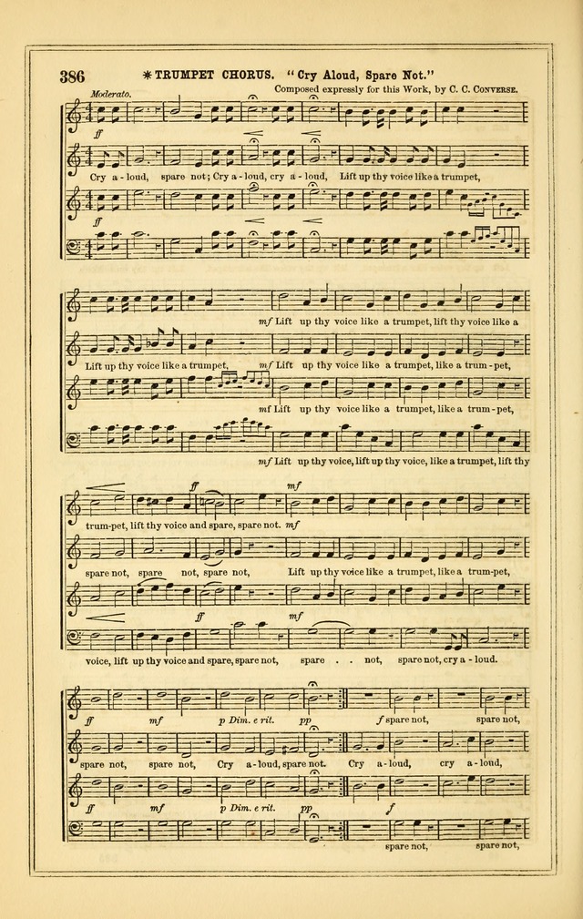 The Heart and Voice: or, Songs of Praise for the Sanctuary: hymn and tune book, designed for congregational singing in the Methodist Episcopal Church, and for congregations generally page 386