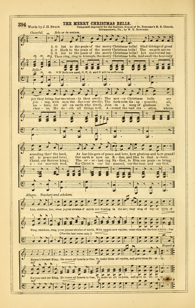 The Heart and Voice: or, Songs of Praise for the Sanctuary: hymn and tune book, designed for congregational singing in the Methodist Episcopal Church, and for congregations generally page 394