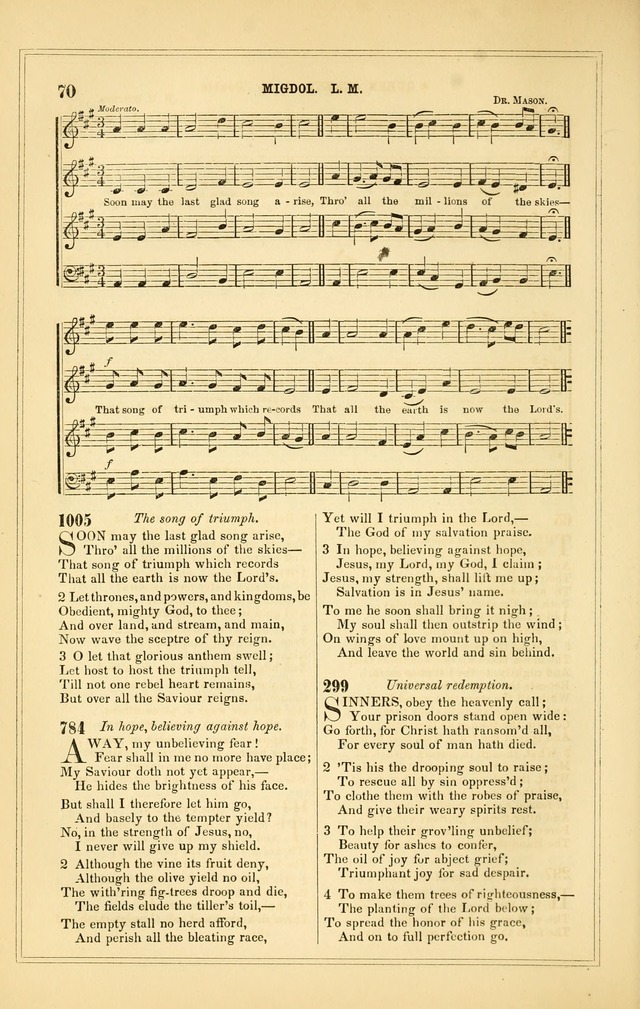 The Heart and Voice: or, Songs of Praise for the Sanctuary: hymn and tune book, designed for congregational singing in the Methodist Episcopal Church, and for congregations generally page 70