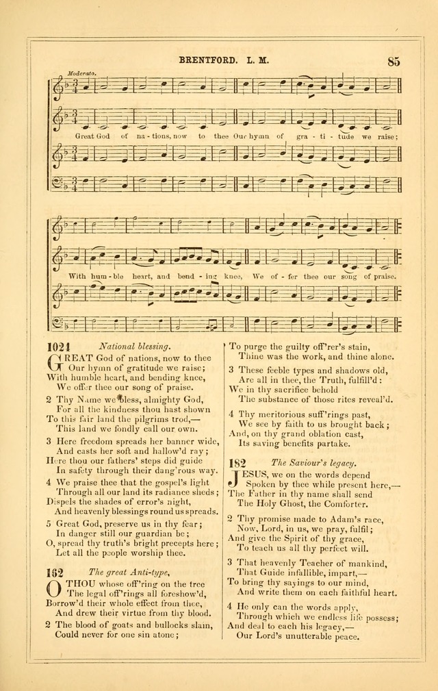 The Heart and Voice: or, Songs of Praise for the Sanctuary: hymn and tune book, designed for congregational singing in the Methodist Episcopal Church, and for congregations generally page 85