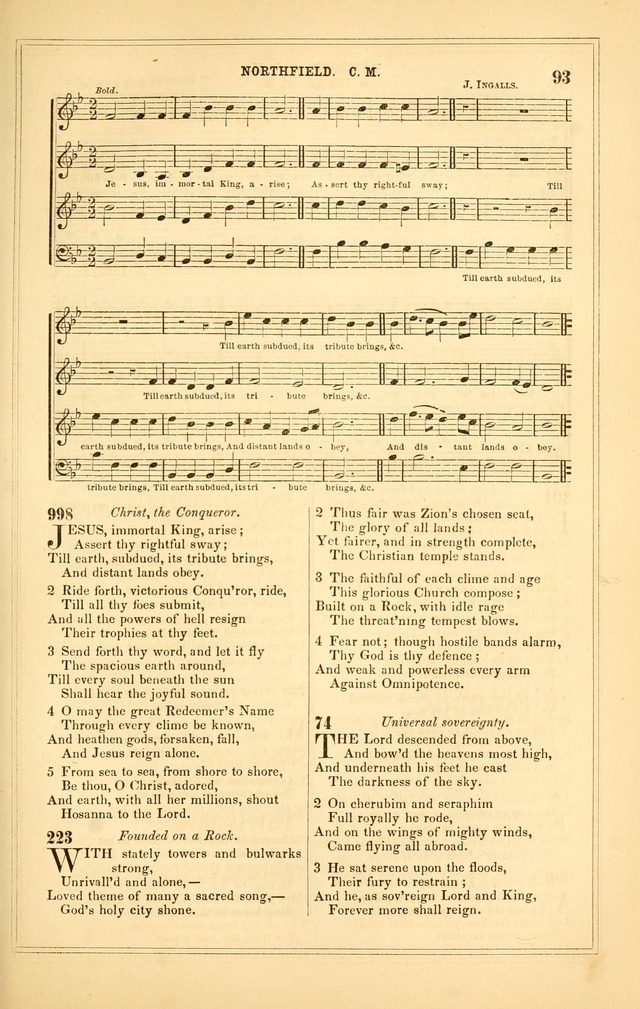 The Heart and Voice: or, Songs of Praise for the Sanctuary: hymn and tune book, designed for congregational singing in the Methodist Episcopal Church, and for congregations generally page 93