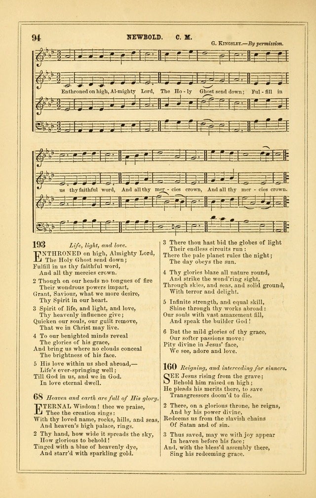 The Heart and Voice: or, Songs of Praise for the Sanctuary: hymn and tune book, designed for congregational singing in the Methodist Episcopal Church, and for congregations generally page 94