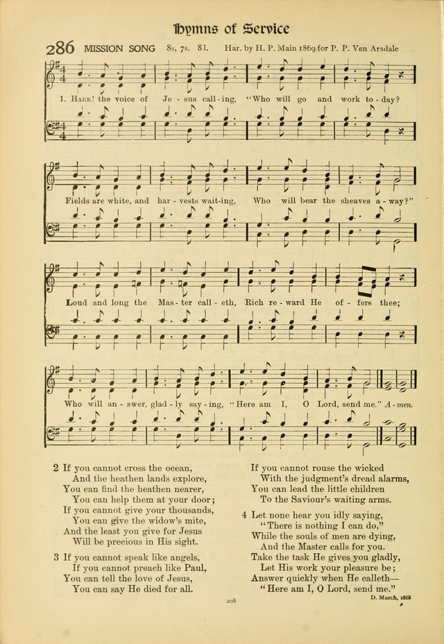 Hymns of Worship and Service. (Chapel ed.) page 208