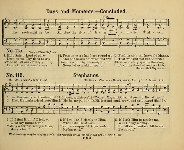 Hymns of Praise with Tunes: selected for use in Sunday school, prayer meeting, and home circle page 103