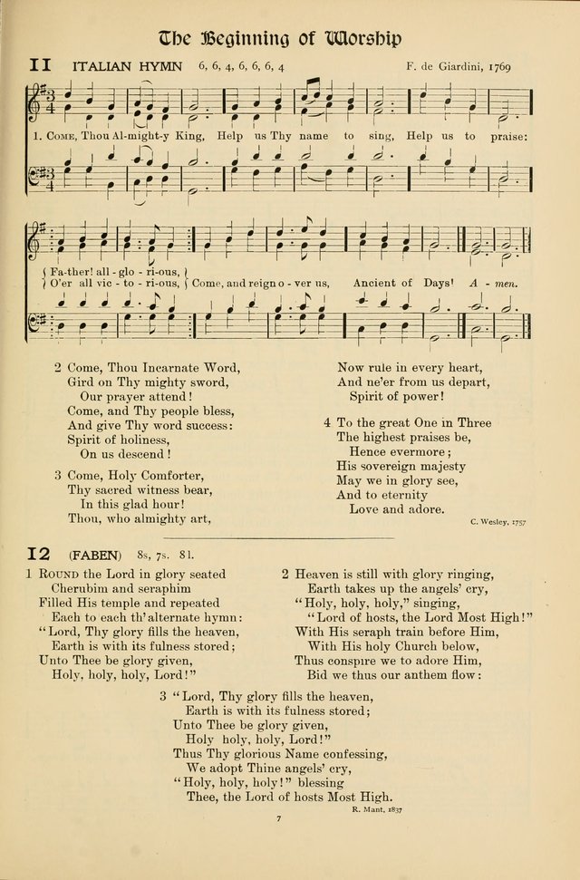 Hymns of Worship and Service page 7