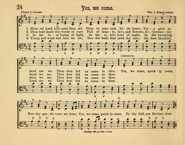 Infant Praises: a collection of sacred songs, hymns, and music, for use in the Sabbath school primary department page 24