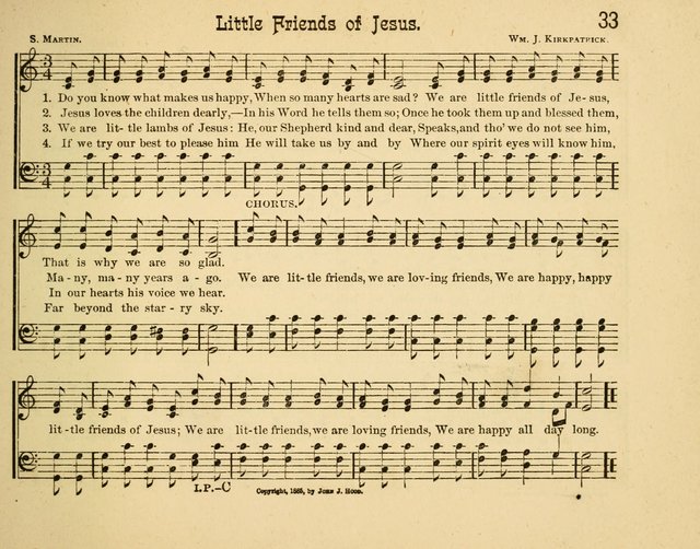Infant Praises: a collection of sacred songs, hymns, and music, for use in the Sabbath school primary department page 33