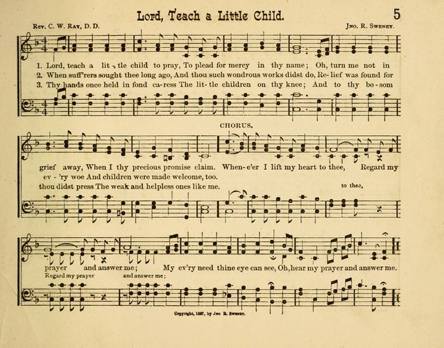 Infant Praises: a collection of sacred songs, hymns, and music, for use in the Sabbath school primary department page 5