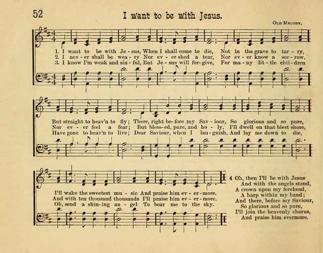 Infant Praises: a collection of sacred songs, hymns, and music, for use in the Sabbath school primary department page 52