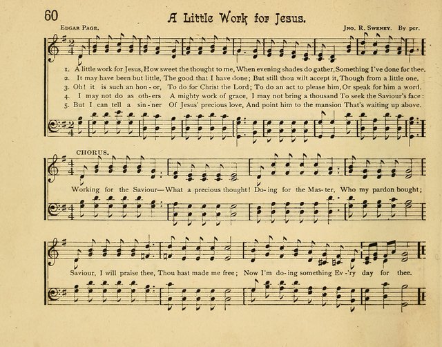 Infant Praises: a collection of sacred songs, hymns, and music, for use in the Sabbath school primary department page 60