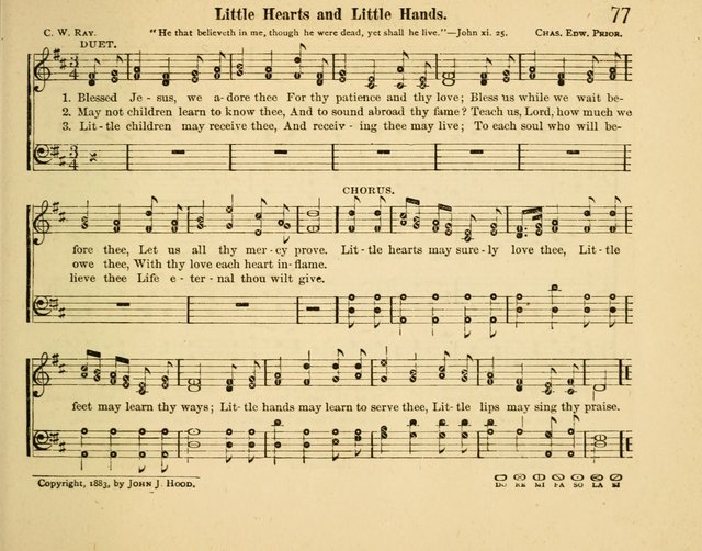 Infant Praises: a collection of sacred songs, hymns, and music, for use in the Sabbath school primary department page 77