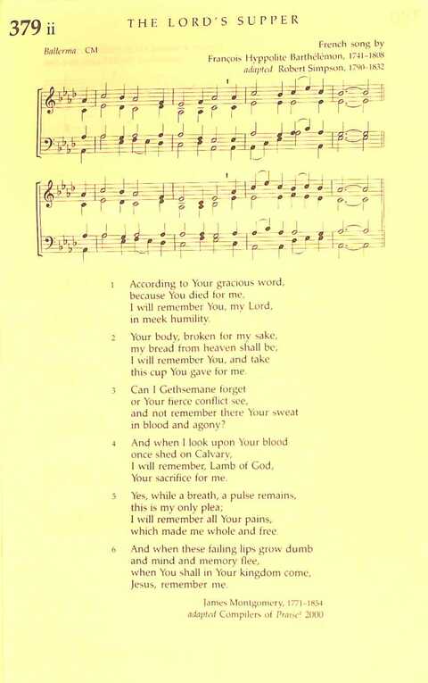 The Irish Presbyterian Hymbook page 1378