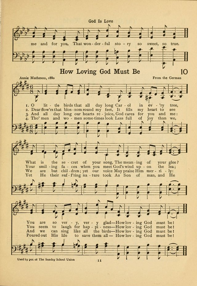 Junior Carols: a collection of sacred songs for Junior Societies, Sunday Schools, the Home Circle page 11