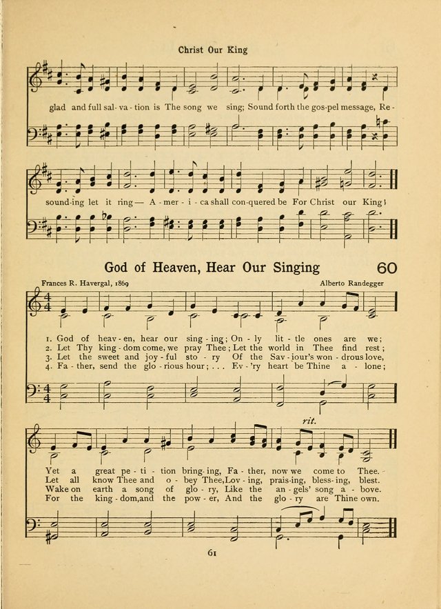 Junior Carols: a collection of sacred songs for Junior Societies, Sunday Schools, the Home Circle page 61