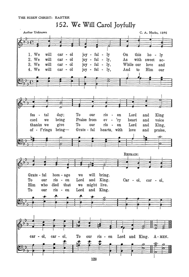 The Junior Hymnal, Containing Sunday School and Luther League Liturgy and Hymns for the Sunday School page 128