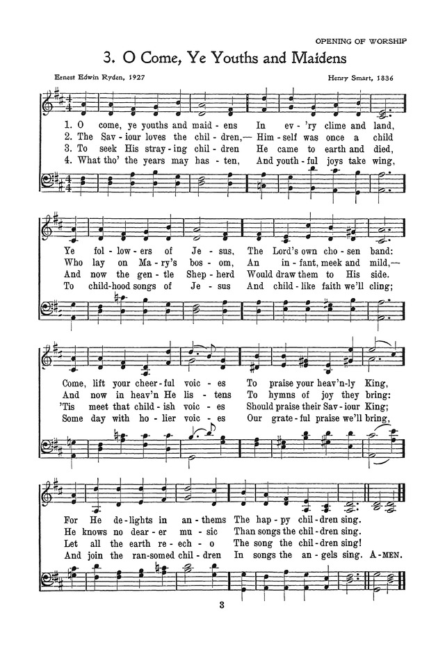 The Junior Hymnal, Containing Sunday School and Luther League Liturgy and Hymns for the Sunday School page 3