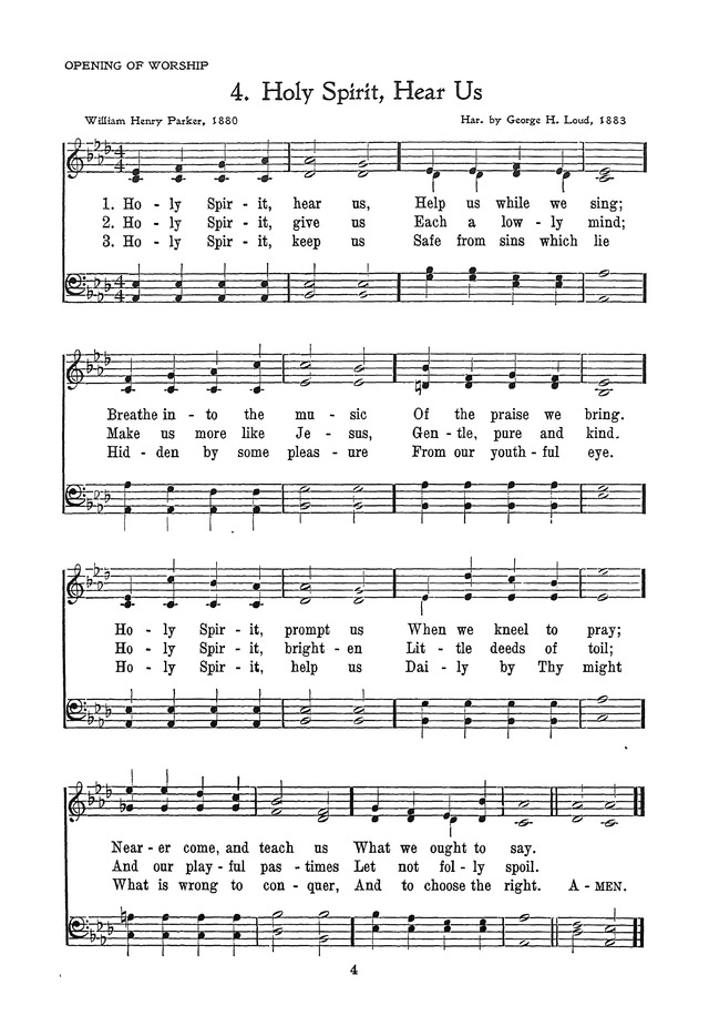 The Junior Hymnal, Containing Sunday School and Luther League Liturgy and Hymns for the Sunday School page 4