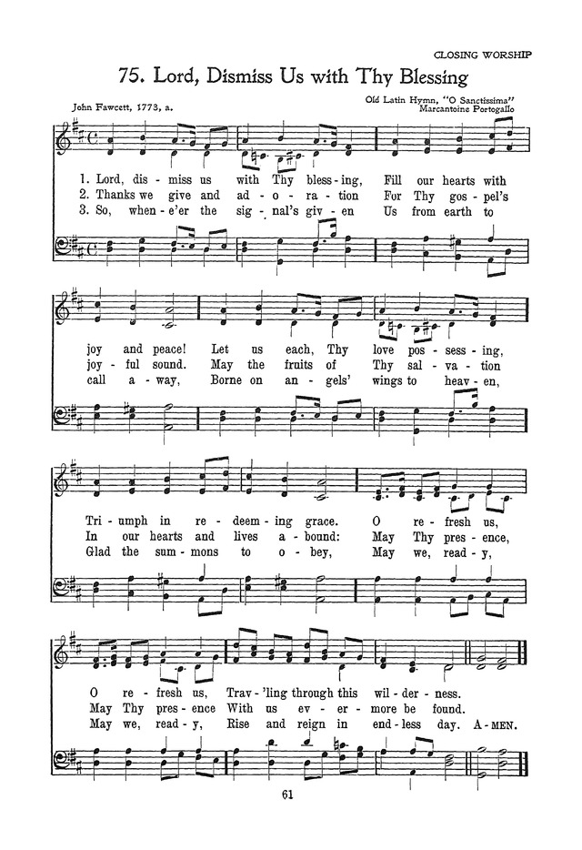 The Junior Hymnal, Containing Sunday School and Luther League Liturgy and Hymns for the Sunday School page 61