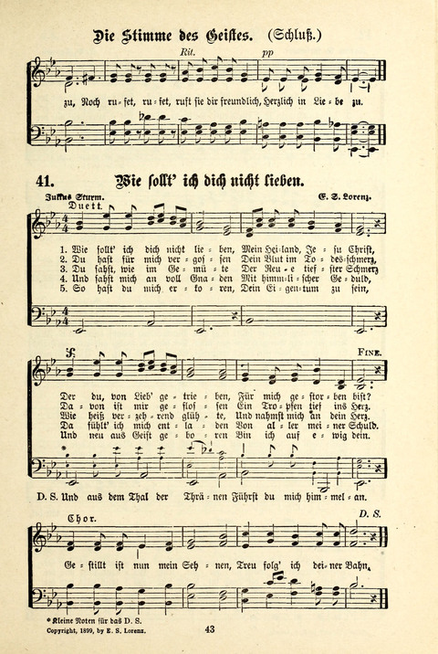 Jubel-Klänge: eine Sammlung geistlicher Lieder für Sonntagschulen und Jugendvereine page 43