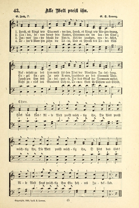 Jubel-Klänge: eine Sammlung geistlicher Lieder für Sonntagschulen und Jugendvereine page 45