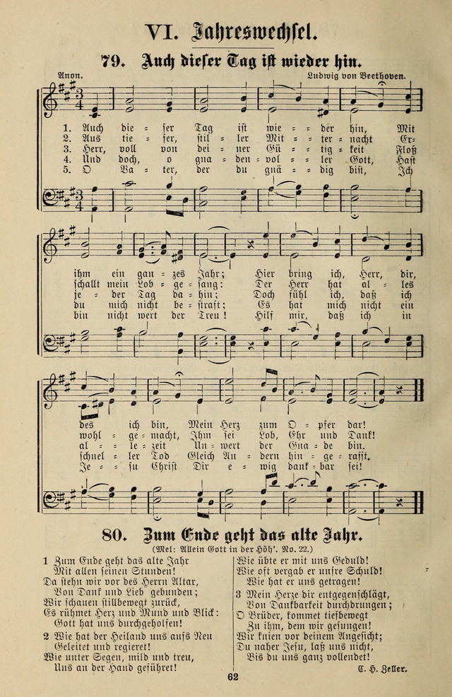 Jugendharfe: Liederbuch für Christliche Vereine, Kirchenchöre, und Sonntagsschulen page 62