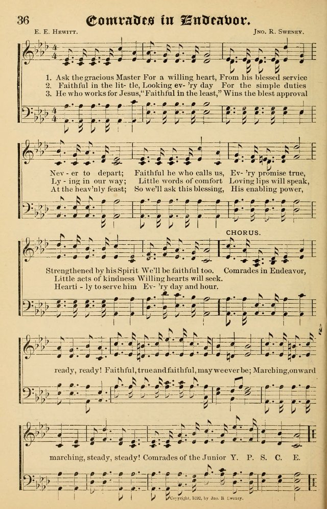 Junior Songs: a collection of sacred hymns and songs; for use in meetings of junior societies, Sunday Schools, etc. page 34