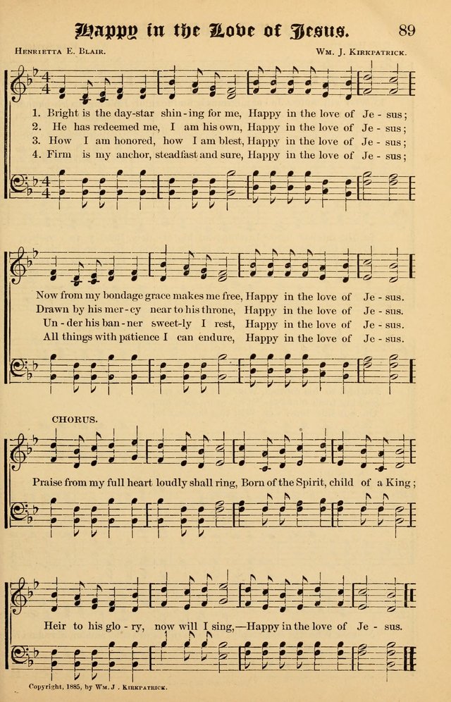 Junior Songs: a collection of sacred hymns and songs; for use in meetings of junior societies, Sunday Schools, etc. page 89