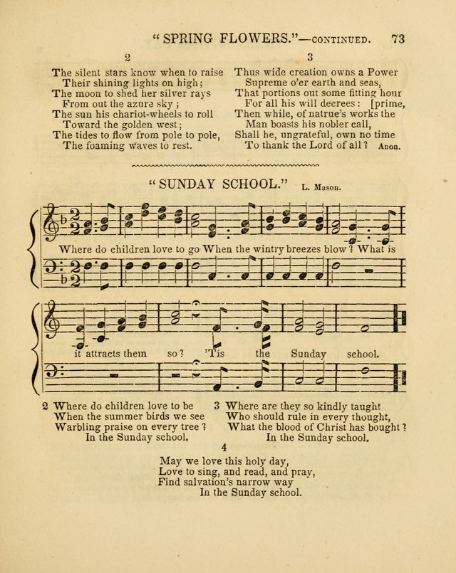 Juvenile Songs: religious, moral and sentimental, with brief exercises, adapted to the purposes of primary instruction page 73