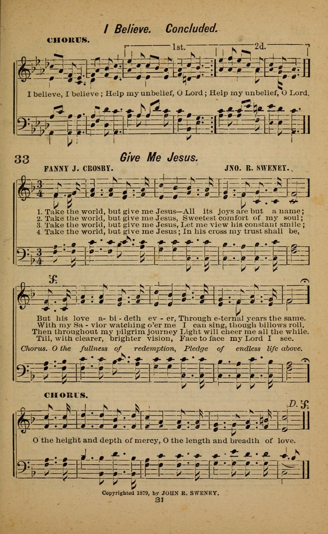Joy to the World: or, sacred songs for gospel meetings page 31