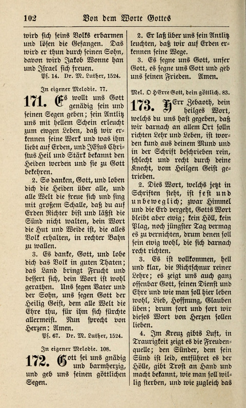 Kirchen-Gesangbuch: für Evangelisch-Lutherische Gemeinden ungeänderter Aubsburgischer Confession page 102