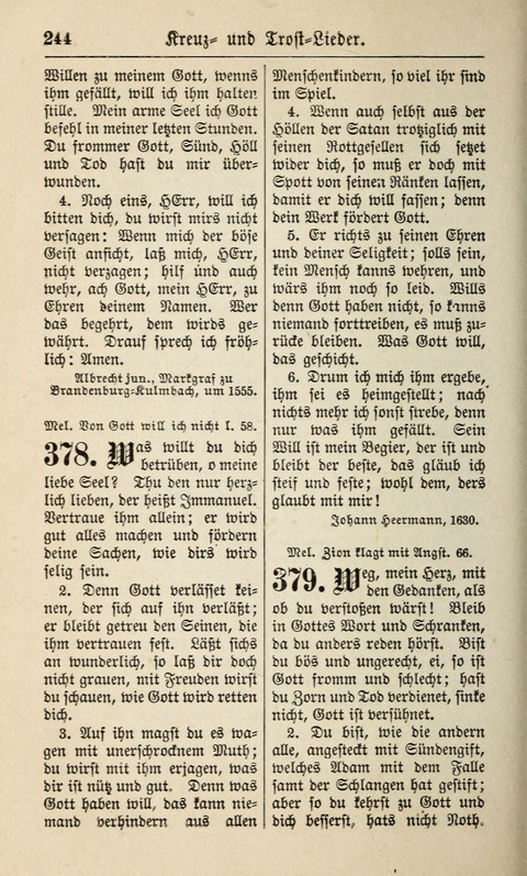Kirchen-Gesangbuch: für Evangelisch-Lutherische Gemeinden ungeänderter Aubsburgischer Confession page 244