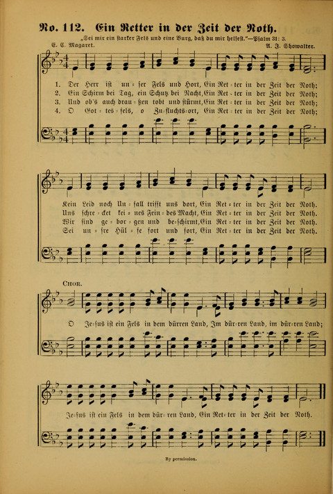 Die Kleine Palme: neueste Liedersammlung für Sonntagsculen und Jugendvereine sowie für Sonntag Abend und andere Gottesdienste page 112