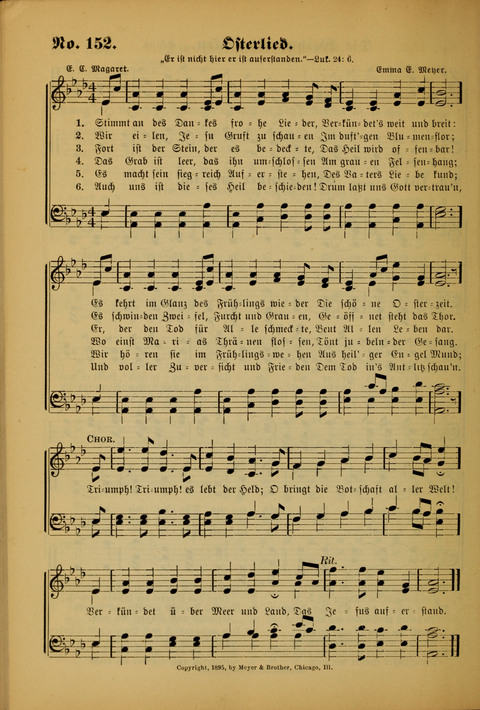 Die Kleine Palme: neueste Liedersammlung für Sonntagsculen und Jugendvereine sowie für Sonntag Abend und andere Gottesdienste page 152