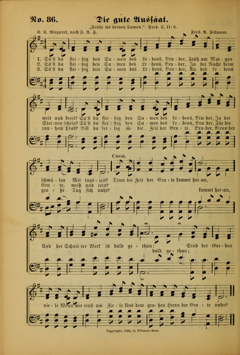 Die Kleine Palme: neueste Liedersammlung für Sonntagsculen und Jugendvereine sowie für Sonntag Abend und andere Gottesdienste page 86