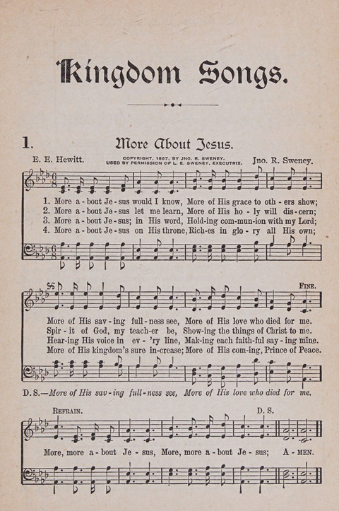 Kingdom Songs: the choicest hymns and gospel songs for all the earth, for general us in church services, Sunday schools, and young people meetings page 6