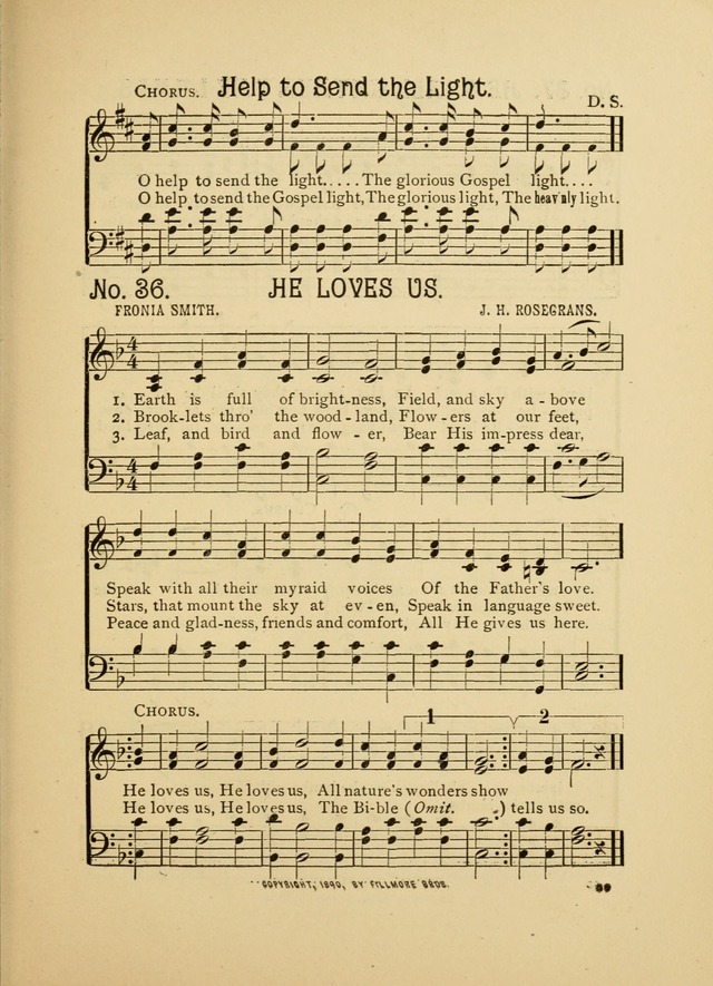 Little Branches No. 2: a collection of songs prepared especially for the primary and infant deparments of the sunday school page 39