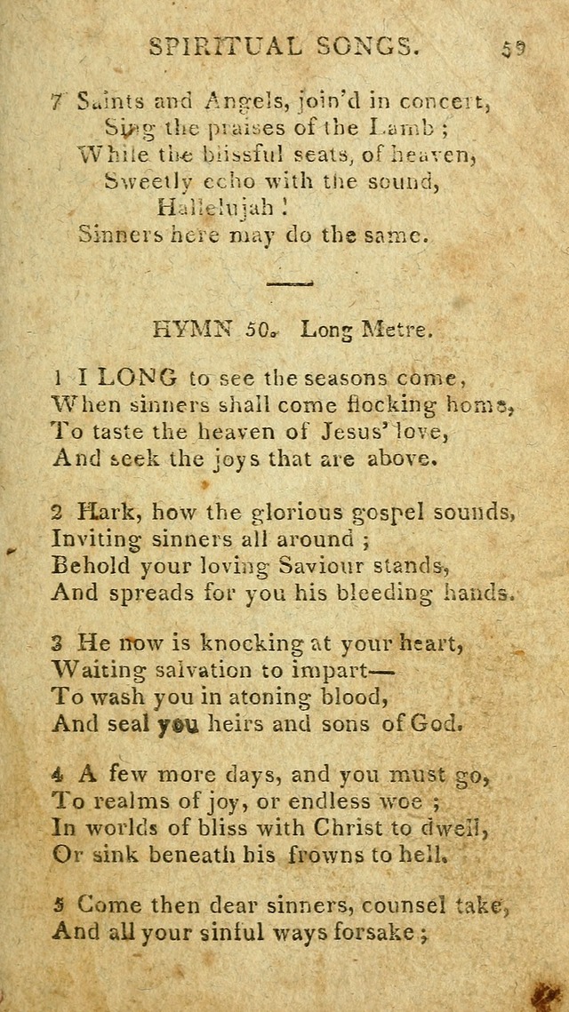 The Lexington Collection: being a selection of hymns, and spiritual songs, from the best authors (3rd. ed., corr.) page 59