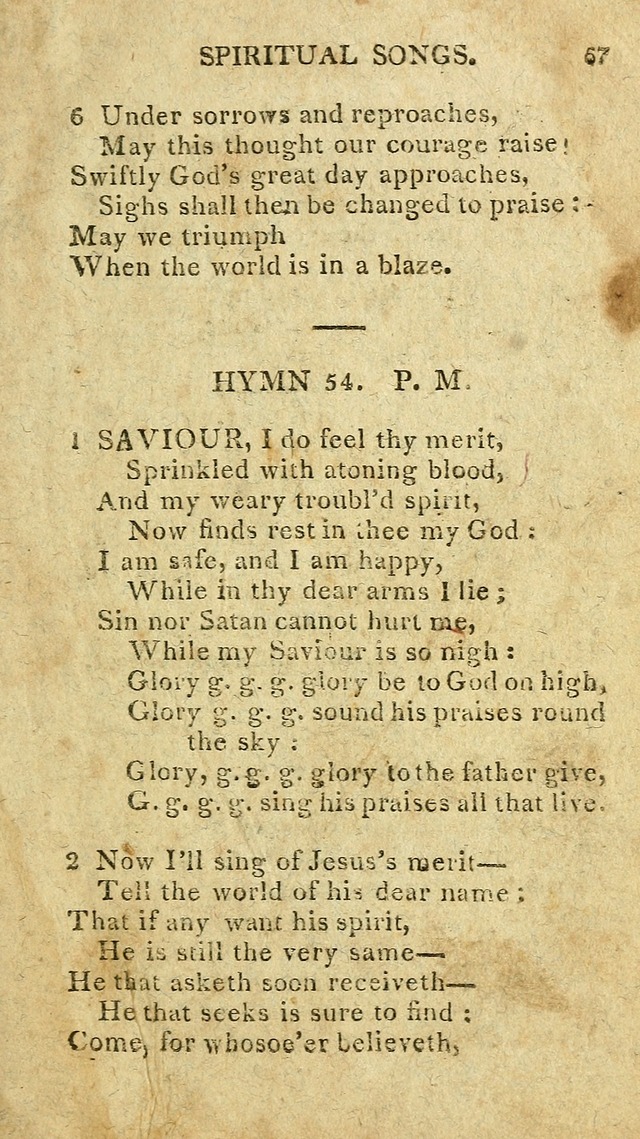 The Lexington Collection: being a selection of hymns, and spiritual songs, from the best authors (3rd. ed., corr.) page 67