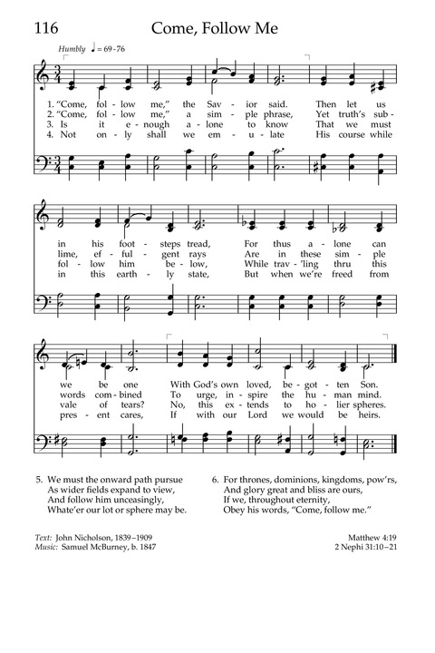 Hymns of the Church of Jesus Christ of Latter-day Saints page 124