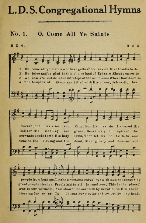 Latter-Day Saints Congregational Hymns page 1