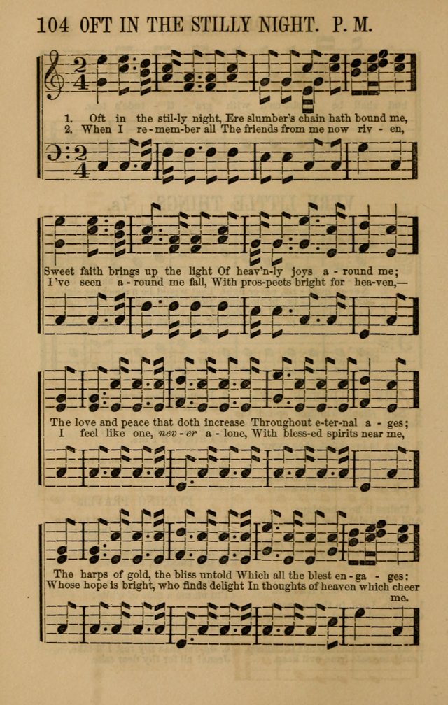 Linden Harp: a rare collection of popular melodies adapted to sacred and moral songs, original and selected. Illustrated. Also a manual of... page 104