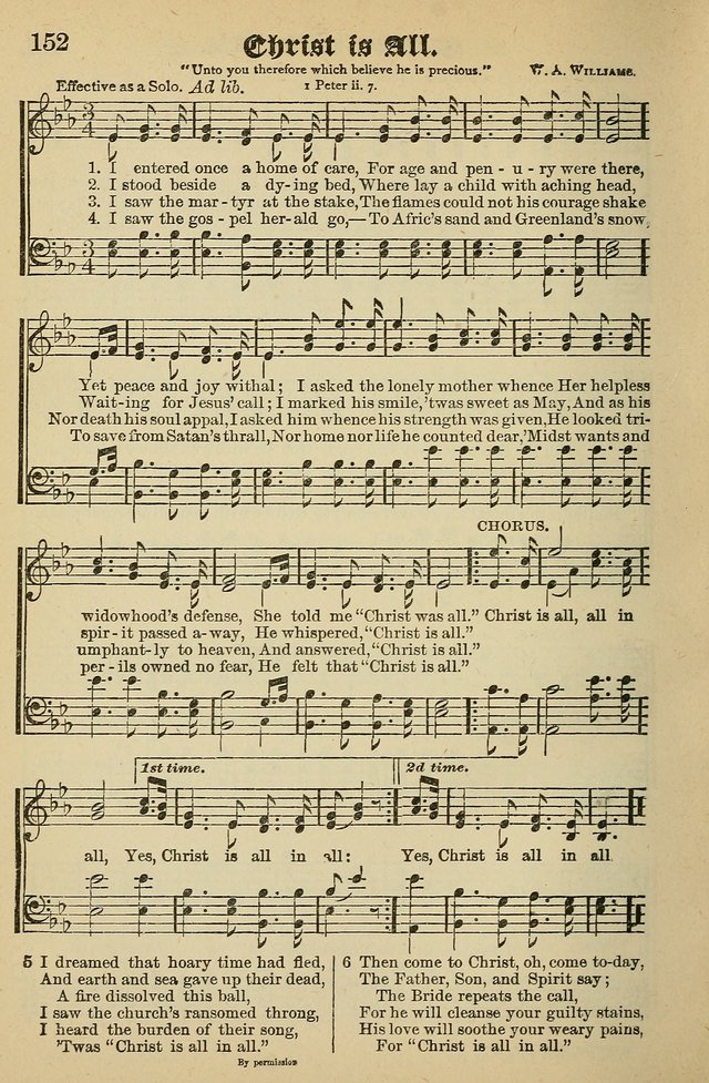 Living Hymns: for use in the Sabbath School, Christian Endeavor Meetings, the church & home page 152
