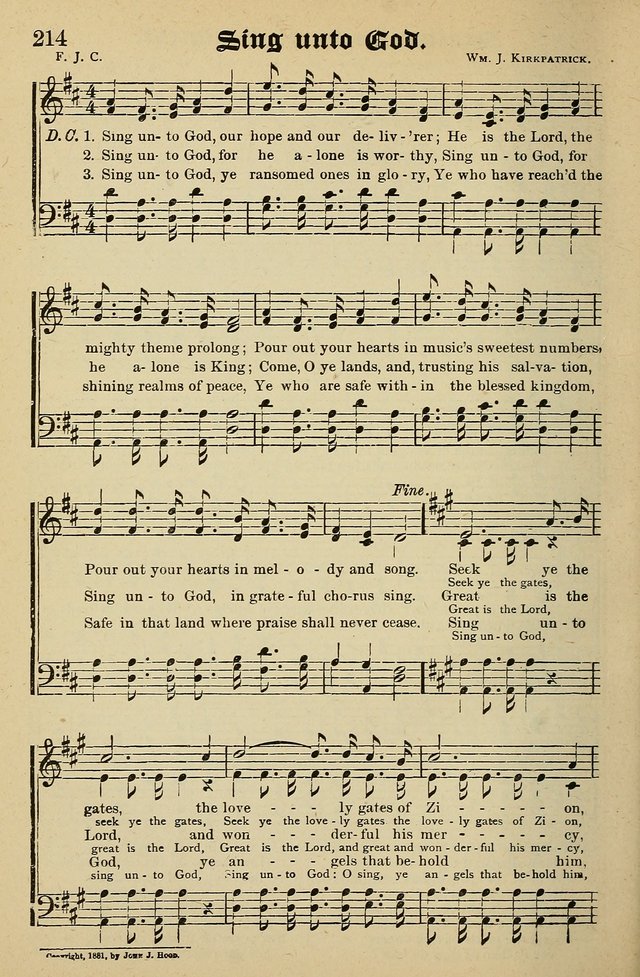 Living Hymns: for use in the Sabbath School, Christian Endeavor Meetings, the church & home page 214