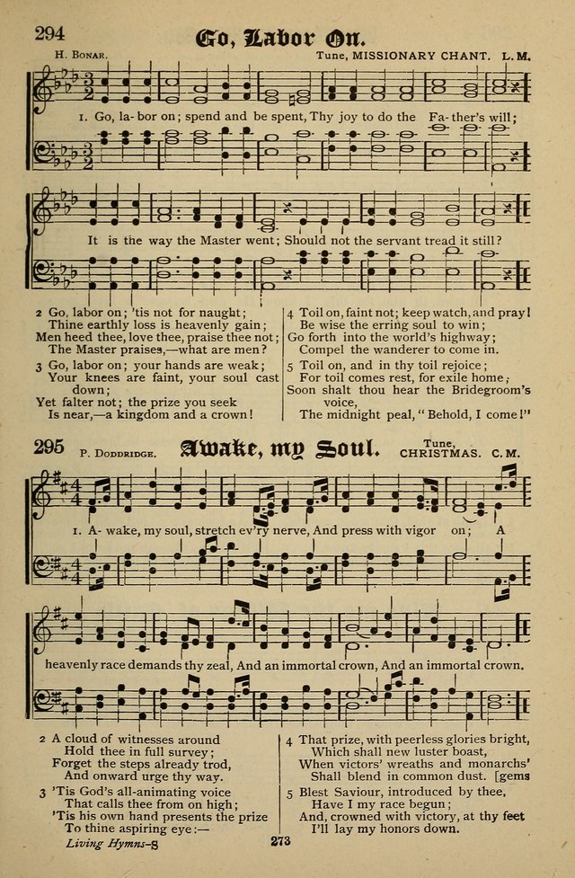 Living Hymns: for use in the Sabbath School, Christian Endeavor Meetings, the church & home page 273