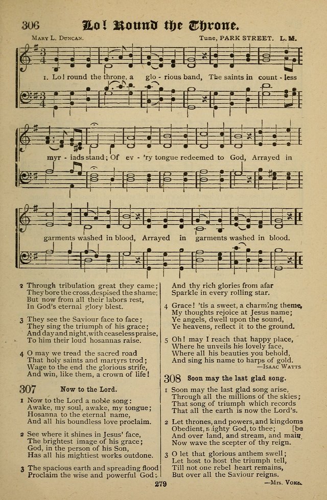 Living Hymns: for use in the Sabbath School, Christian Endeavor Meetings, the church & home page 279